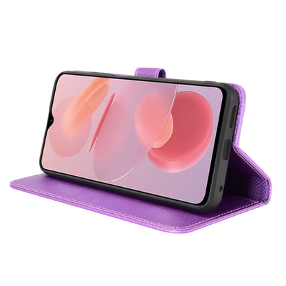 For Ulefone Note 12P Diamond Texture Leather Phone Case(Purple) by buy2fix