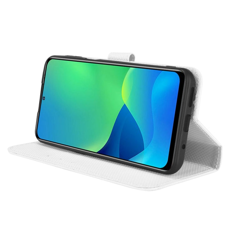 For Ulefone Note 13P Diamond Texture Leather Phone Case(White) by buy2fix