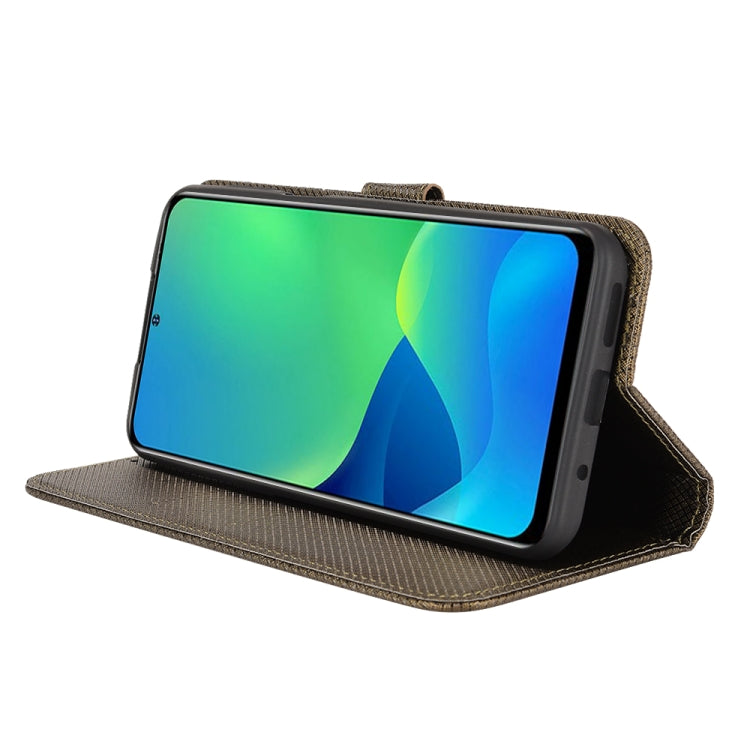 For Ulefone Note 13P Diamond Texture Leather Phone Case(Brown) by buy2fix