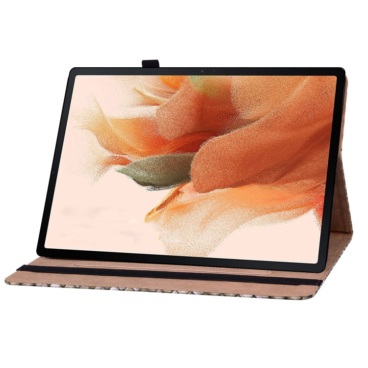 For Samsung Galaxy Tab S8 / Tab S7 Color Weave Texture Flip Leather Tablet Case with Holder(Brown) by buy2fix