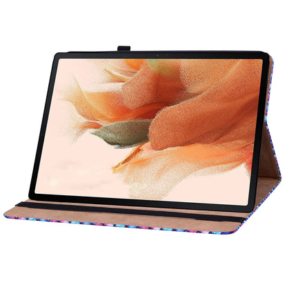 For Samsung Galaxy Tab S8 / Tab S7 Color Weave Texture Flip Leather Tablet Case with Holder(Blue) by buy2fix