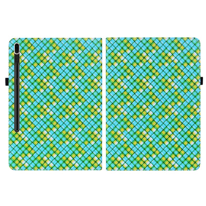 For Samsung Galaxy Tab S8 / Tab S7 Color Weave Texture Flip Leather Tablet Case with Holder(Green) by buy2fix