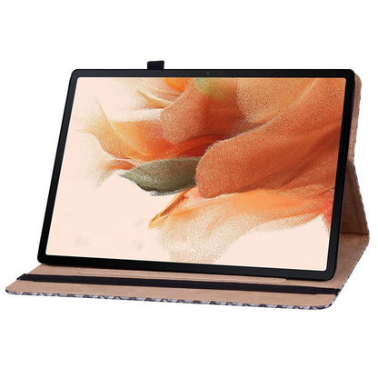 For Samsung Galaxy Tab S8+ / Tab S7+ Color Weave Texture Flip Leather Tablet Case with Holder(Black) by buy2fix