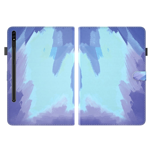 For Samsung Galaxy Tab S8 / Tab S7 Watercolor Pattern Flip Leather Tablet Case(Winter Snow) by buy2fix