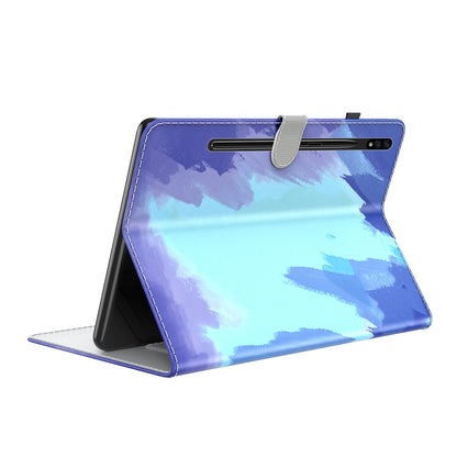 For Samsung Galaxy Tab S8 / Tab S7 Watercolor Pattern Flip Leather Tablet Case(Winter Snow) by buy2fix