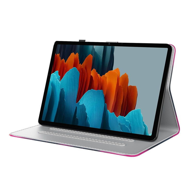 For Samsung Galaxy Tab S8 / Tab S7 Watercolor Pattern Flip Leather Tablet Case(Berry Color) by buy2fix
