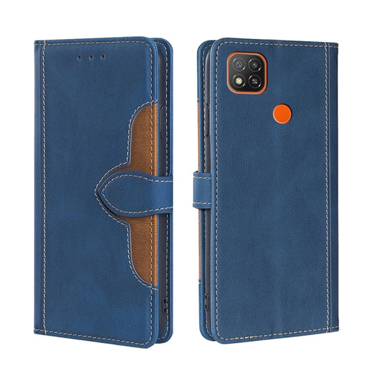 For Xiaomi Redmi 9C / Redmi 9C NFC Skin Feel Straw Hat Magnetic Buckle Leather Phone Case(Blue)