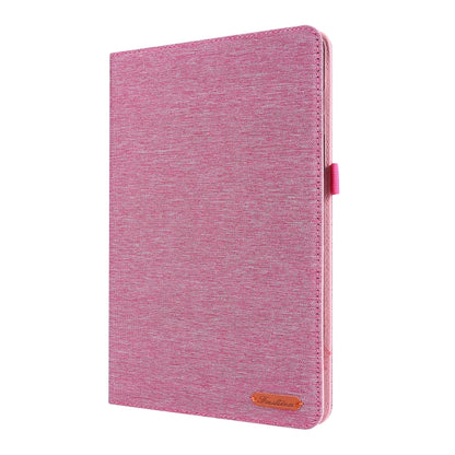 For Samsung Galaxy Tab S8 Ultra Horizontal Flip Fabric Leather Tablet Case with Card Slots & Holder(Rose Red) by buy2fix