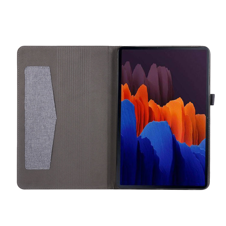 For Samsung Galaxy Tab S8 Ultra Horizontal Flip Fabric Leather Tablet Case with Card Slots & Holder(Grey) by buy2fix