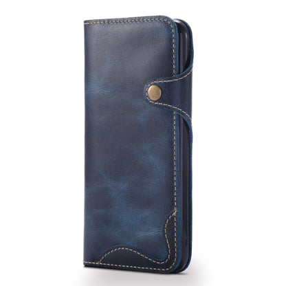 For iPhone 6 Plus / 6s Plus Denior Oil Wax Cowhide Magnetic Button Horizontal Flip Leather Case with Card Slots & Wallet(Dark Blue) - More iPhone Cases by Denior | Online Shopping UK | buy2fix