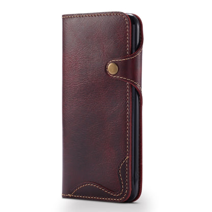 For iPhone 6 Plus / 6s Plus Denior Oil Wax Cowhide Magnetic Button Horizontal Flip Leather Case with Card Slots & Wallet(Dark Red) - More iPhone Cases by Denior | Online Shopping UK | buy2fix