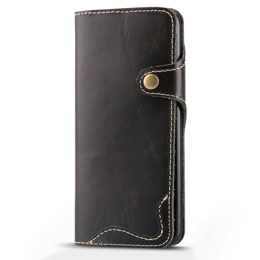 For Galaxy S8 Denior Oil Wax Cowhide Magnetic Button Horizontal Flip Leather Case with Card Slots & Wallet(Black) - Galaxy Phone Cases by Denior | Online Shopping UK | buy2fix