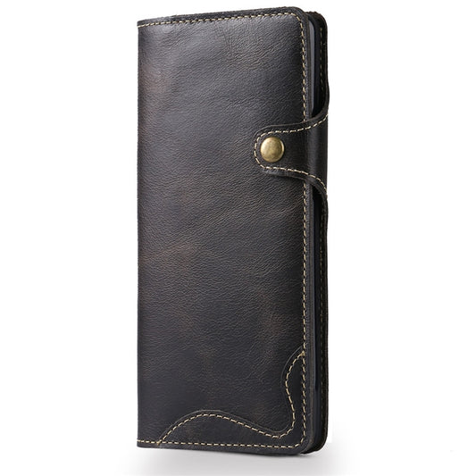 For Galaxy Note 8 Denior Oil Wax Cowhide Magnetic Button Horizontal Flip Leather Case with Card Slots & Wallet(Black) - Galaxy Phone Cases by Denior | Online Shopping UK | buy2fix