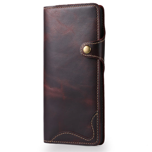 For Galaxy Note 8 Denior Oil Wax Cowhide Magnetic Button Horizontal Flip Leather Case with Card Slots & Wallet(Dark Red) - Galaxy Phone Cases by Denior | Online Shopping UK | buy2fix