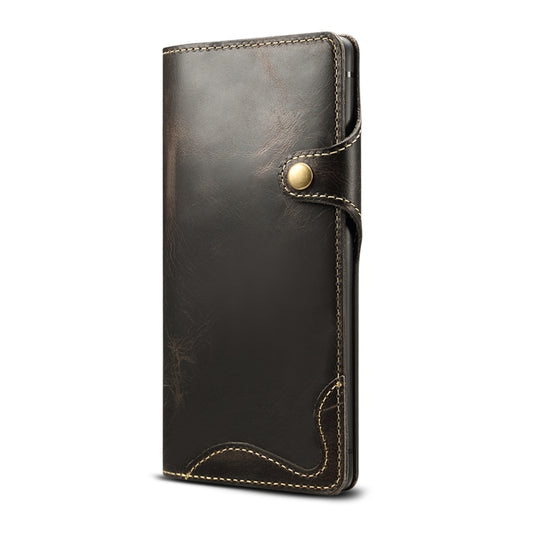 For Galaxy Note9 Denior Oil Wax Cowhide Magnetic Button Horizontal Flip Leather Case with Card Slots & Wallet(Black) - Galaxy Phone Cases by Denior | Online Shopping UK | buy2fix