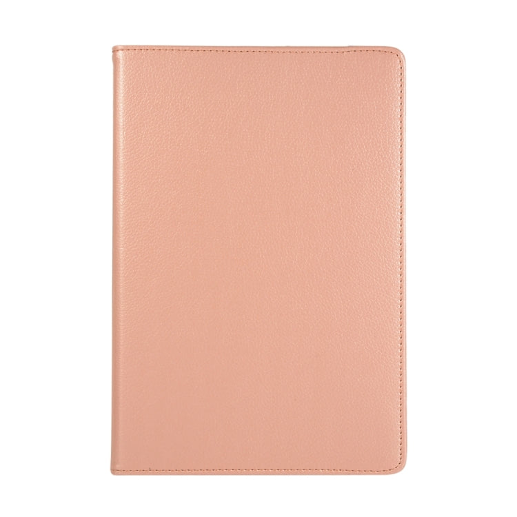 For Samsung Galaxy Tab S8 Ultra 360 Degrees Rotation Holder Litchi Leather Tablet Case(Rose Gold) by buy2fix