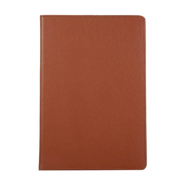 For Samsung Galaxy Tab S8 Ultra 360 Degrees Rotation Holder Litchi Leather Tablet Case(Brown) by buy2fix
