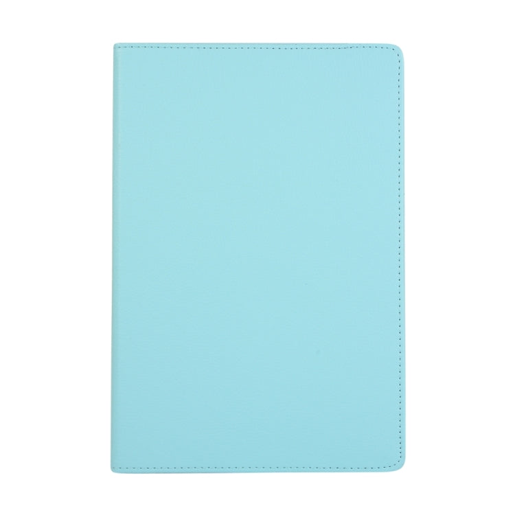 For Samsung Galaxy Tab S8 Ultra 360 Degrees Rotation Holder Litchi Leather Tablet Case(Sky Blue) by buy2fix