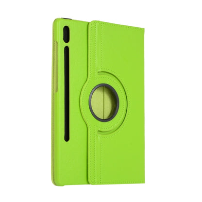 For Samsung Galaxy Tab S8 Ultra 360 Degrees Rotation Holder Litchi Leather Tablet Case(Green) by buy2fix