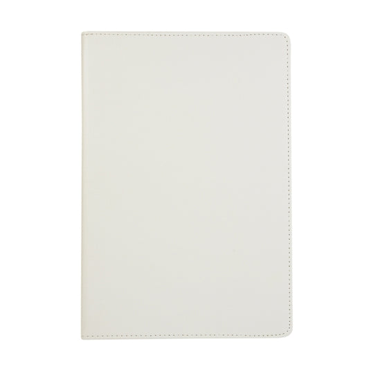 For Samsung Galaxy Tab S8 Ultra 360 Degrees Rotation Holder Litchi Leather Tablet Case(White) by buy2fix