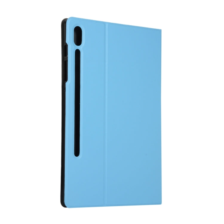 For Samsung Galaxy Tab S8 Ultra Elasticity Leather Tablet Case with Holder(Blue) by buy2fix
