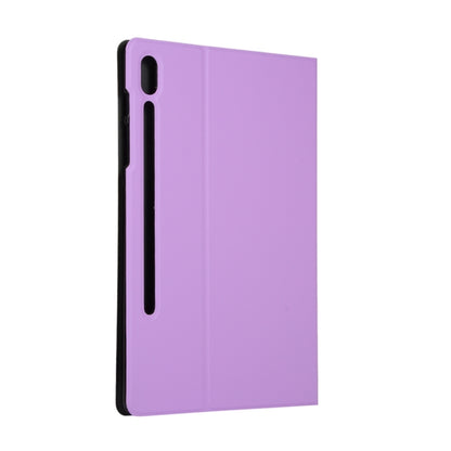 For Samsung Galaxy Tab S8 Ultra Elasticity Leather Tablet Case with Holder(Purple) by buy2fix