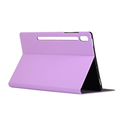 For Samsung Galaxy Tab S8 Ultra Elasticity Leather Tablet Case with Holder(Purple) by buy2fix