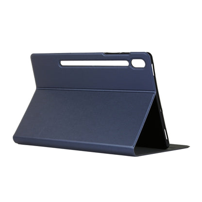 For Samsung Galaxy Tab S8 Ultra Elasticity Leather Tablet Case with Holder(Dark Blue) by buy2fix