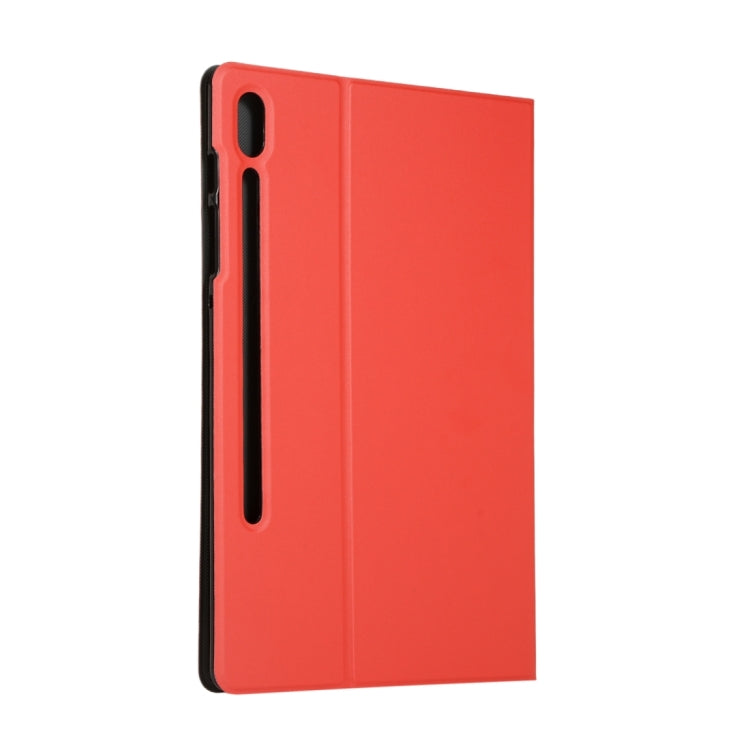 For Samsung Galaxy Tab S8 Ultra Elasticity Leather Tablet Case with Holder(Red) by buy2fix