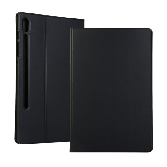 For Samsung Galaxy Tab S8 Ultra Elasticity Leather Tablet Case with Holder(Black) by buy2fix
