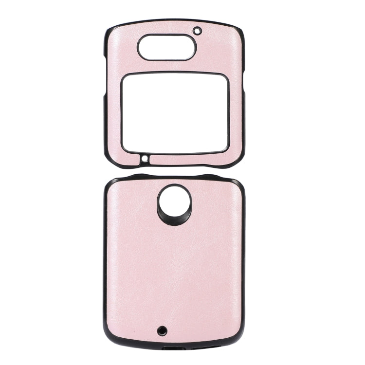 For Motorola Moto Razr 5G Cowhide Texture PU Phone Case(Pink) by buy2fix