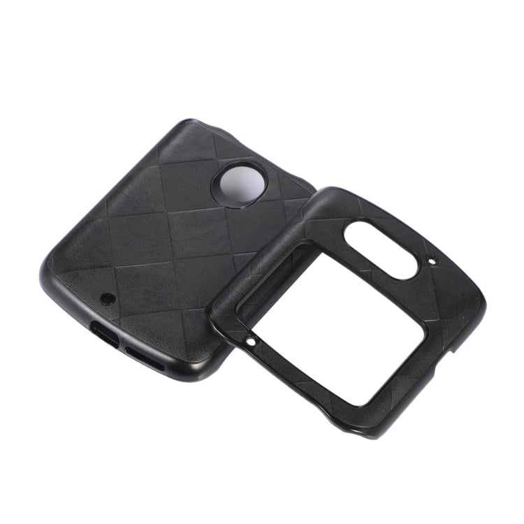 For Motorola Moto Razr 5G Weave Plaid PU Phone Case(Black) by buy2fix