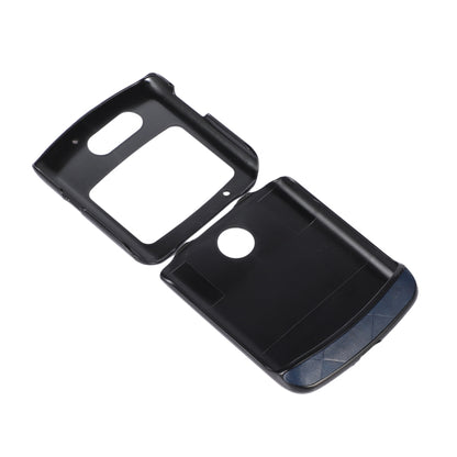 For Motorola Moto Razr 5G Weave Plaid PU Phone Case(Blue) by buy2fix