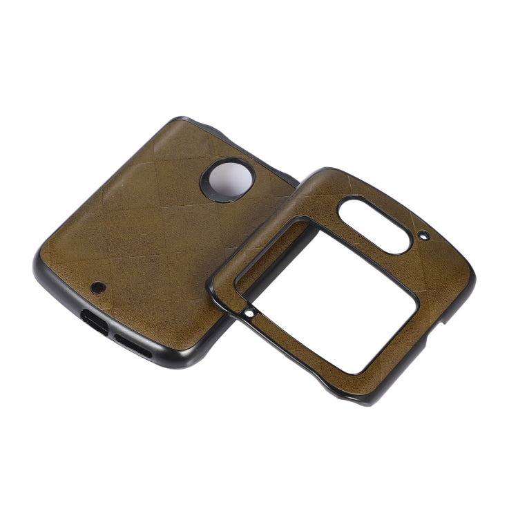 For Motorola Moto Razr 5G Weave Plaid PU Phone Case(Green) by buy2fix