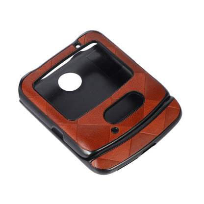 For Motorola Moto Razr 5G Weave Plaid PU Phone Case(Brown) by buy2fix