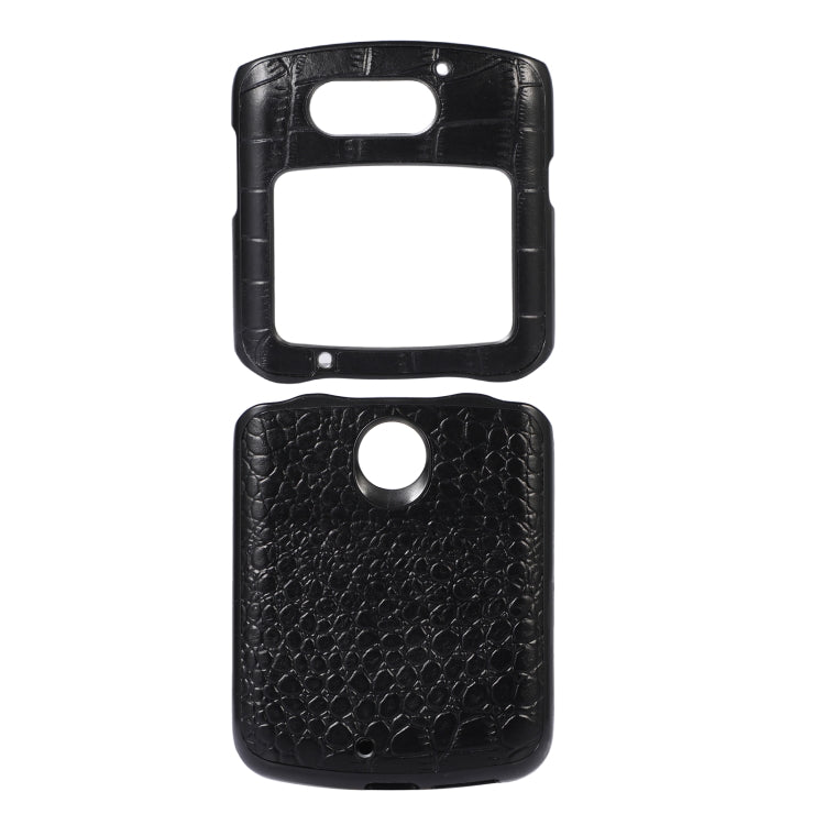 For Motorola Moto Razr 5G Crocodile Top Layer Cowhide Leather Phone Case(Black) by buy2fix