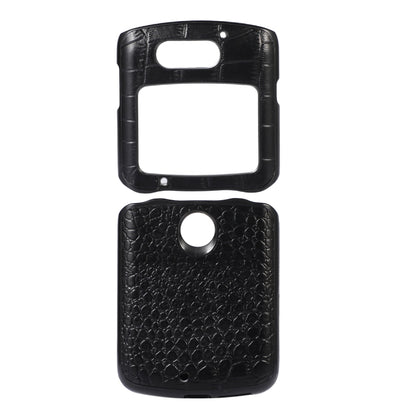 For Motorola Moto Razr 5G Crocodile Top Layer Cowhide Leather Phone Case(Black) by buy2fix