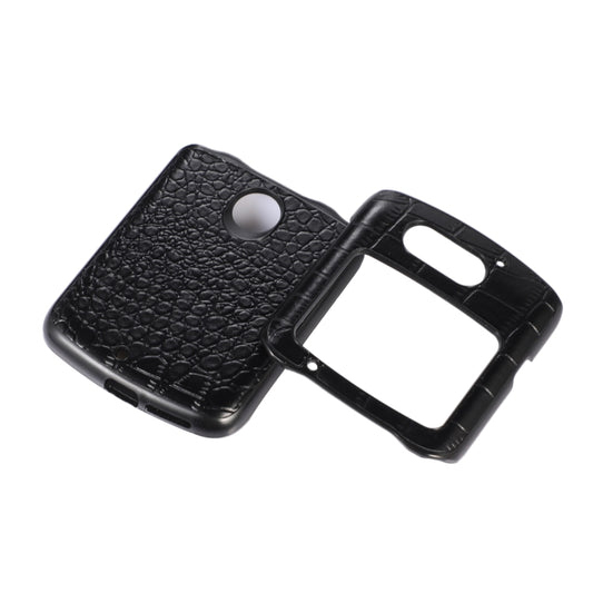 For Motorola Moto Razr 5G Crocodile Top Layer Cowhide Leather Phone Case(Black) - Motorola Cases by buy2fix | Online Shopping UK | buy2fix
