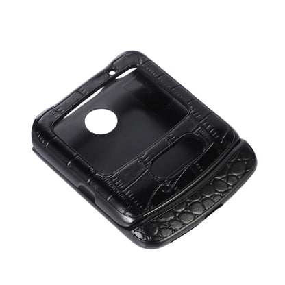 For Motorola Moto Razr 5G Crocodile Top Layer Cowhide Leather Phone Case(Black) by buy2fix