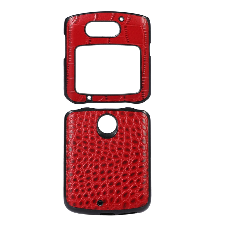 For Motorola Moto Razr 5G Crocodile Top Layer Cowhide Leather Phone Case(Red) - Motorola Cases by buy2fix | Online Shopping UK | buy2fix