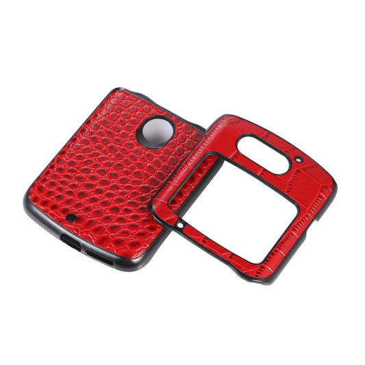 For Motorola Moto Razr 5G Crocodile Top Layer Cowhide Leather Phone Case(Red) - Motorola Cases by buy2fix | Online Shopping UK | buy2fix