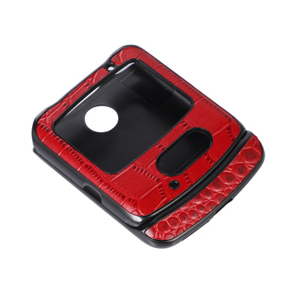For Motorola Moto Razr 5G Crocodile Top Layer Cowhide Leather Phone Case(Red) - Motorola Cases by buy2fix | Online Shopping UK | buy2fix