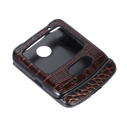 For Motorola Moto Razr 5G Crocodile Top Layer Cowhide Leather Phone Case(Coffee) - Motorola Cases by buy2fix | Online Shopping UK | buy2fix