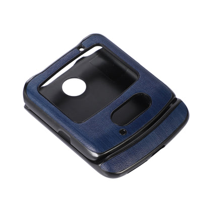 For Motorola Moto Razr 5G Yellow Cow Texture PU Phone Case(Blue) by buy2fix