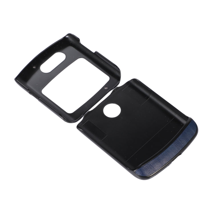 For Motorola Moto Razr 5G Yellow Cow Texture PU Phone Case(Blue) by buy2fix