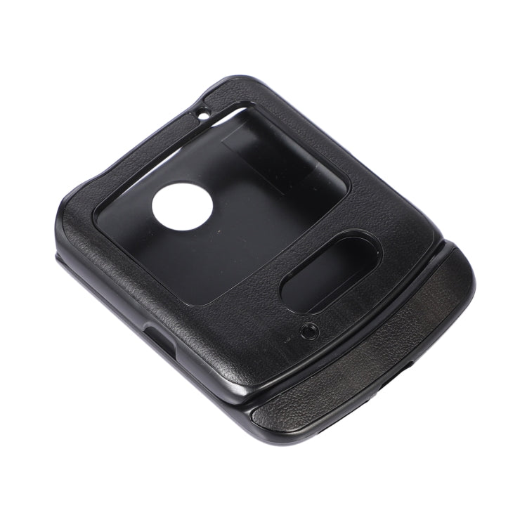 For Motorola Moto Razr 5G Yellow Cow Texture PU Phone Case(Black) by buy2fix