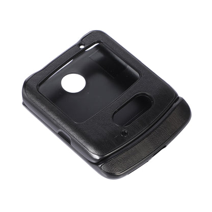 For Motorola Moto Razr 5G Yellow Cow Texture PU Phone Case(Black) by buy2fix