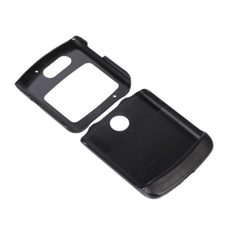 For Motorola Moto Razr 5G Yellow Cow Texture PU Phone Case(Black) by buy2fix