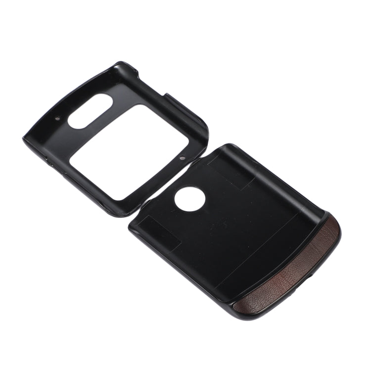 For Motorola Moto Razr 5G Yellow Cow Texture PU Phone Case(Coffee) by buy2fix