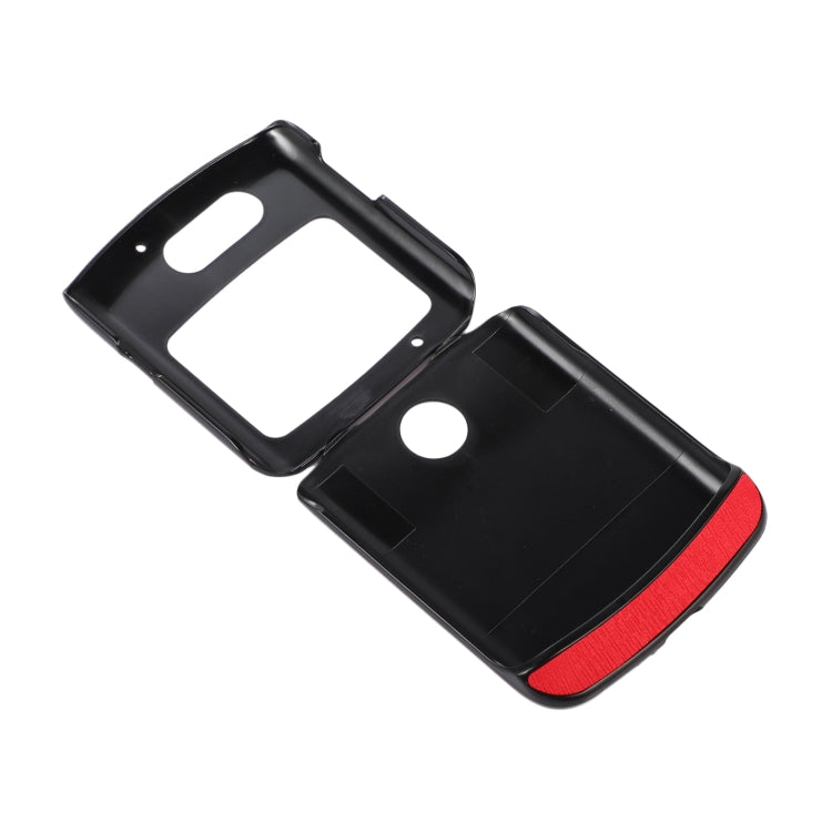 For Motorola Moto Razr 5G Wood Texture PU Phone Case(Red) by buy2fix